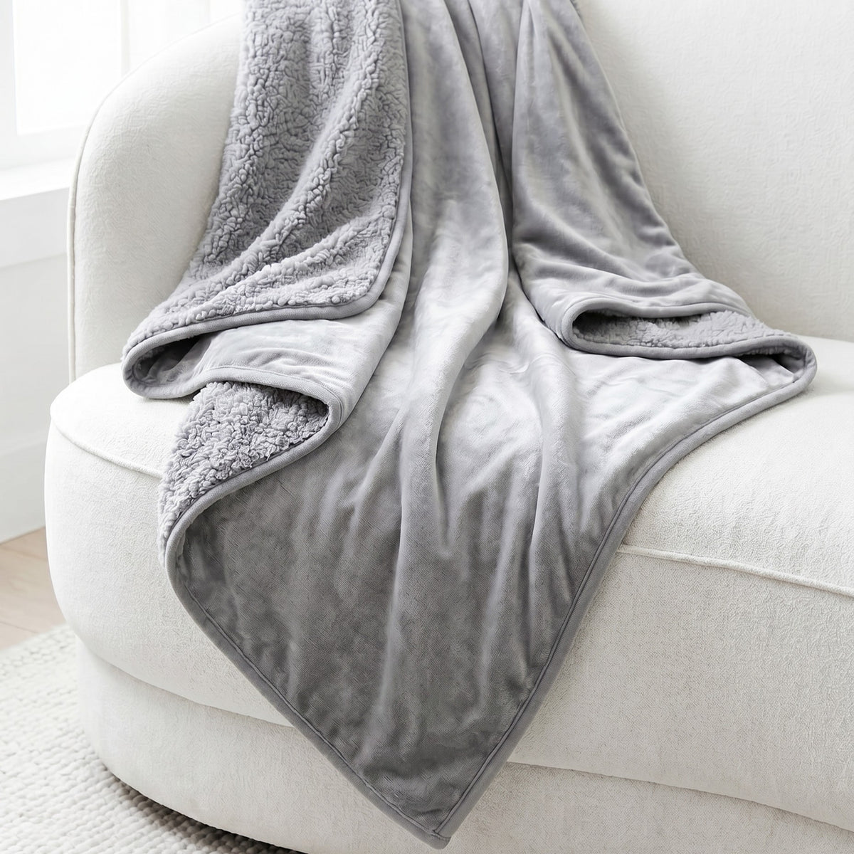 Waterproof Splash Blanket™ - Wolf Grey The OG - Same Colour Sherpa ...
